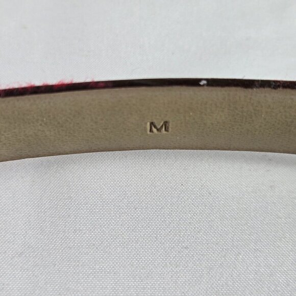 Charter Club Women's Size Medium Burgundy Split Leather Belt Gold Hardware - Picture 9 of 10